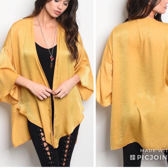mustard kimono cardigan